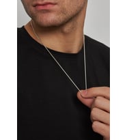 1,5mm Yılan 925 Ayar Gümüş Erkek Zincir Kolye Vek-3075