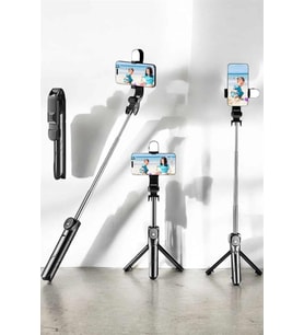 Kablosuz Bluetooth Selfie Çubuğu, 360° Dönebilen Yeni Nesil Tripod