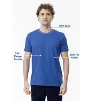 Basic Erkek Tişört %100 Pamuk Slim Fit Bisiklet Yaka – Rahat & Şık