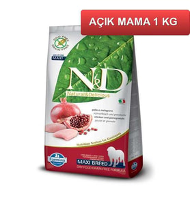 ND Tahılsız Tavuklu Narlı Büyük Irk Maxi Köpek Maması 1 Kg AÇIK