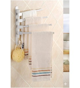 4 Kollu Yapışkanlı 180° Döner Banyo Havluluk