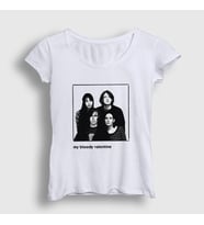 Presmono Kadın Beyaz Band My Bloody Valentine T-Shirt 463457tt