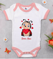 BK Kids Kişiye Özel Pembe Bebek Body Zıbın - Model 176