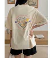 Happy As A Clam Baskılı Tasarım Tshirt (Bej)