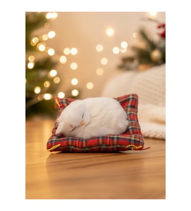 Peluş Yavru Kedi Oyuncak Minder Üstünde Uyuyan Kedi Küçük Boy 10 x 11