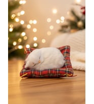 Peluş Yavru Kedi Oyuncak Minder Üstünde Uyuyan Kedi Küçük Boy 10 X 11