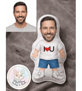 Kişiye Özel ILoveYou Yazılı Şekilli Maskot Yastık