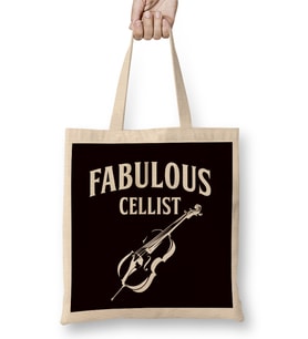 Fabulous Cellist Cello Player Musician Musical Instrument Bez Çanta Uzun Saplı