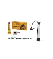 Bisiklet Pompa Alüminyum Kısa + Yama Seti (Gri)