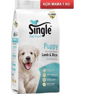 Single Kuzu Etli Yavru Köpek Maması 1 kg AÇIK