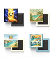 Buzdolap Magnetleri - Barbados Bridgetown - 4'lü Set Magneti