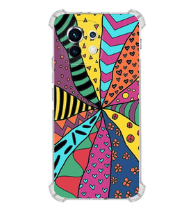 PrintiFy Xiaomi Mi 11 Uyumlu Retro Color 4 Baskılı Şeffaf Köşe Korumalı Antişok Kılıf