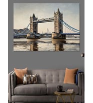 Londra Tower Bridge Şehir Manzarası Dekoratif Kanvas - Mdf Ahşap Tablo