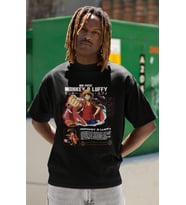 Tasarım Monkey D. Luffy One Piece Baskılı Unisex Oversize Anime Dizi Karakter Tişört