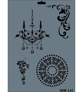 Rich New Seri N-147 Stencil 35x25 cm