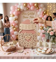 Pembe Biberon MDF Pleksi Bebek Anı Kutusu Şövaleli Hatıra Çerçevesi
