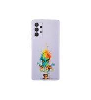 Samsung Galaxy A13 ile uyumlu Splash ahtapot tasarımlı şeffaf silikon kılıf