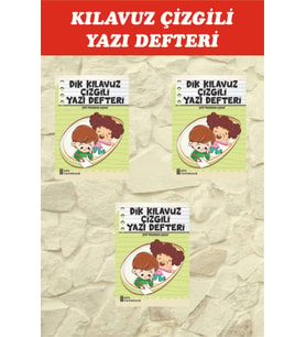 1.Sınıf Dik Temel Harflerle Kılavuz Çizgili Yazı Defteri Küçük Boy - 3 Adet (Karışık)