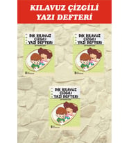 1.Sınıf Dik Temel Harflerle Kılavuz Çizgili Yazı Defteri Küçük Boy - 3 Adet (Karışık)