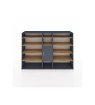 Hyperion Dolap 12 Raflı Tek Kapaklı  220x44x163 Antrasit-Antrasit/Çam