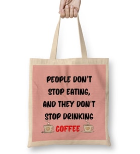 CAT Funny Coffee drinks art lover Gift Quote - Vintage Retro Rainbow Style Bez Çanta Uzun Saplı