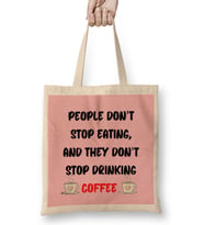 CAT Funny Coffee drinks art lover Gift Quote - Vintage Retro Rainbow Style Bez Çanta Uzun Saplı