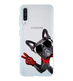 PrintiFy Samsung Galaxy A50 ile Uyumlu 1mm Slim Fit Köpek 2 050e Baskılı Şeffaf  Kılıf