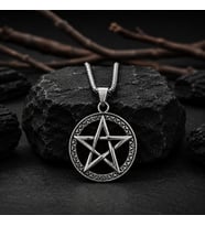 Paslanmaz Çelik Gotik Tarz Wicca Pagan Sembol Pentagram Kolye