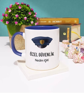 Özel Güvenlik Tasarımlı Kişiye Özel Güvenlik Kupa Bardak Lacivert