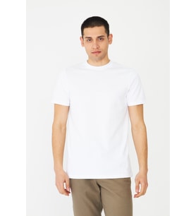Beyaz Basic Bisiklet Yaka Erkek T-Shirt