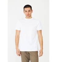 Beyaz Basic Bisiklet Yaka Erkek T-Shirt