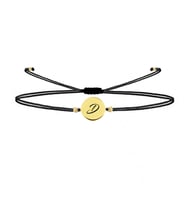 Alberaccessories 925 Ayar Gümüş Tasarım 14 K Gold Kaplama Ip Örgü D Harf Şans Bileklik