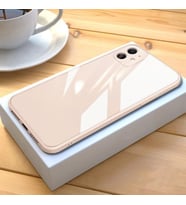 iPhone 12 Pro Max Parlak Cam Kamera Korumalı Telefon Kılıfı (Pembe)
