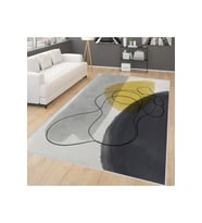 Rovigo Home Dijital Baskı Yıkanabilir Kaymaz Taban Salon Halısı  RVG1739 (Sarı)