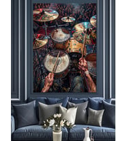 Davul Çalan Müzisyen El Detayı Dekoratif Kanvas - Mdf Ahşap Tablo