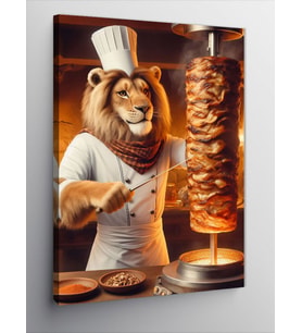 Kanvas Tablo Döner Kesen Aslan