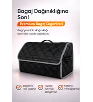 Bagaj Çantası Oto Bagaj Organizer Çift Kat Deri Su Geçirmez Kaymaz Katlanır Araç Düzenleyici - Siyah Gri