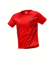 Ghassy Co. Erkek Ultra Esnek Nem Emici Vücut Geometrik Hızlı Kuruyan Hafif Spor T-shirt (Kırmızı)