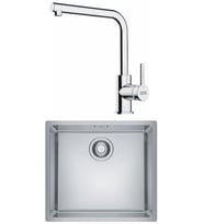 Franke MRX 110-45 Tezgah Altı Çelik Eviye + Franke LİNA L Krom Spiralli Mutfak B