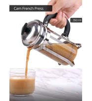 Cam French Press Kahve Demleme Paslanmaz İç Yapı İnox 350 ml