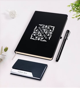 BK Gift Kişiye Özel İsimli Siyah Defter Kalem Kartvizitlik Hediye Seti-10