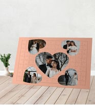 Kalp İçinde 5 Fotoğraflı Kişiye Özel Puzzle