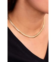 Elika Silver Kadın Balıksırtı Zincir Model Gold Kolye
