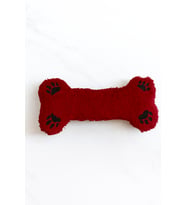 Monox Wellsoft (Peluş) Kemik Şekilli Pati Nakışlı Köpek Oyuncağı (Bordo)
