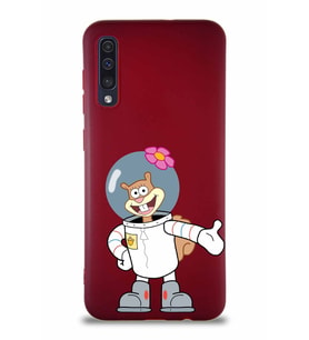 Samsung Galaxy A50S Soft Premier Kapak Sandy Tasarımlı Silikon Kılıf - Mürdüm (Şeffaf)