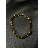Yuvarlak Şık Tasarım 9mm Gold Altın Renk 316L Çelik 21cm Bileklik