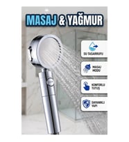 Masaj Modlu Su Tasarruflu Ayarlanabilir Duş Başlığı – Yağmur Akışlı