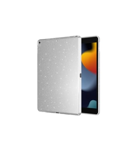 Apple  iPad 10.2 2021 (9.Nesil) Uyumlu Fuchsia Işıltılı Tablet Kılıf (Gümüş)