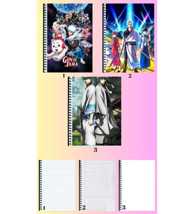 gintama 3 adet defter A4 büyük boy 72 sayfa çizgili_kareli_çizgisiz defter seti