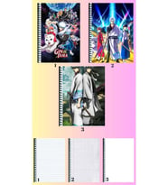 gintama 3 adet defter A4 büyük boy 72 sayfa çizgili_kareli_çizgisiz defter seti